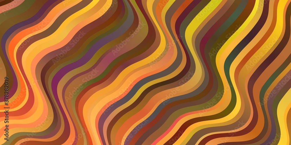 Light Red, Yellow vector pattern with curves. Light Red, Yellow vector pattern with curves.