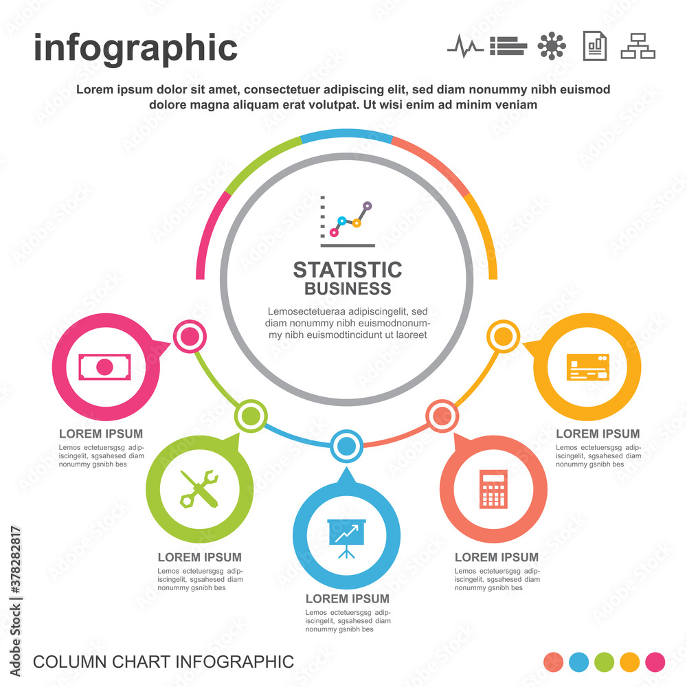 Circle infographic template 5 option Circle infographic template 5 option