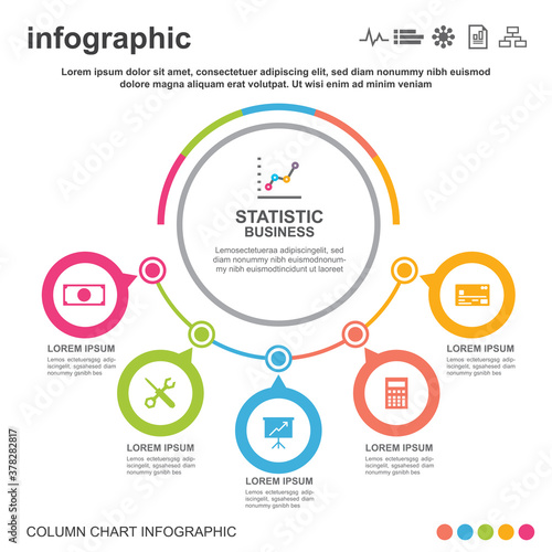 Circle infographic template 5 option