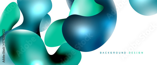 Bubbles abstract background. Liquid splashes on white vector template