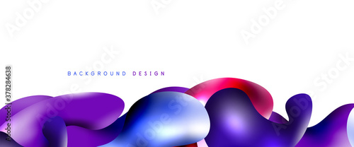 Bubbles abstract background. Liquid splashes on white vector template