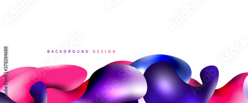 Bubbles abstract background. Liquid splashes on white vector template