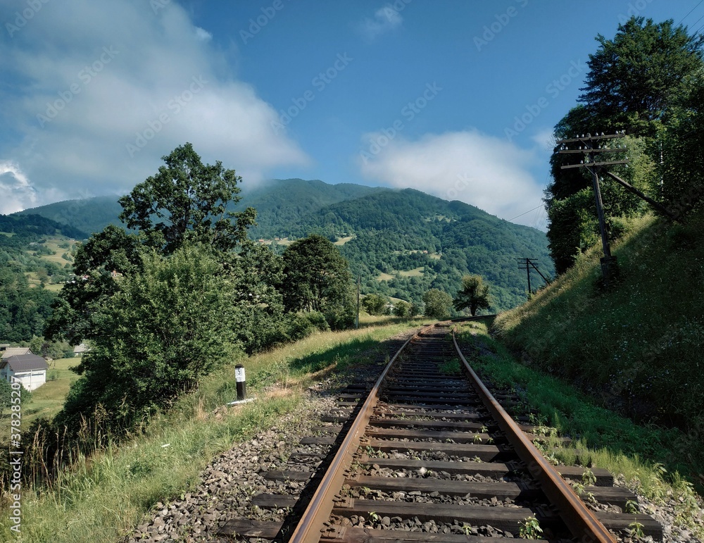 Fototapeta premium railway in the mountains