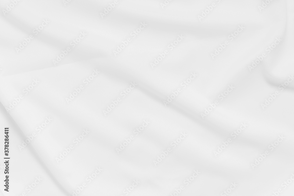 Abstract and soft focus wave of white fabric background,