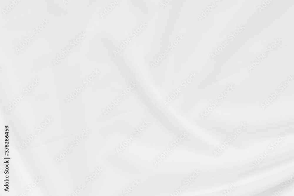 Abstract and soft focus wave of white fabric background,