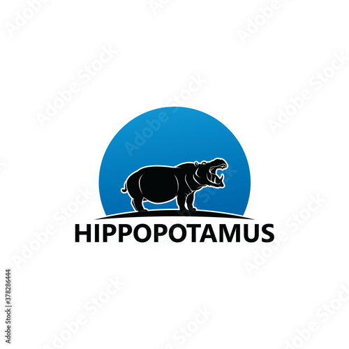 Hippopotamus Logo Template Design Vector