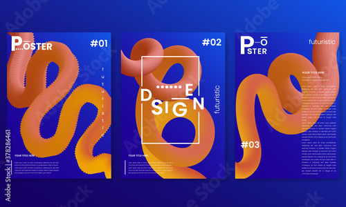 Futuristic background with gradient shapes. Abstract posters for social media and websites. 