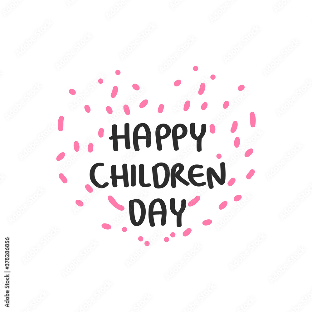 Happy Children's Day greeting card. Doodle letters on white background with child style. Happy Children's Day greeting card. Doodle letters on white background with child style.