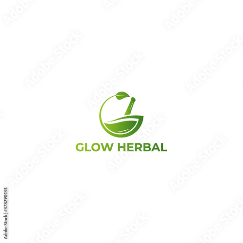 G letter herbal logo with green gradient