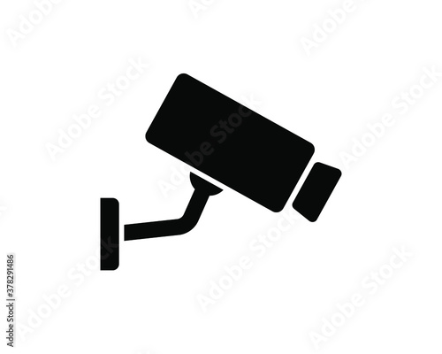 Security camera symbol icon. Fixed CCTV camera logo sign shape. Vector illustration image. Isolated on white background. photo