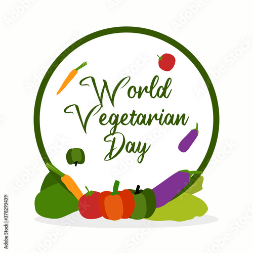 Vector graphic of world vegetarian day good for world vegetarian day celebration. flat design. flyer design.flat illustration.