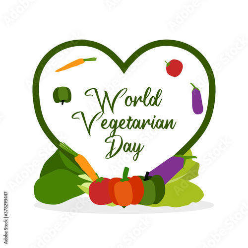 Vector graphic of world vegetarian day good for world vegetarian day celebration. flat design. flyer design.flat illustration.