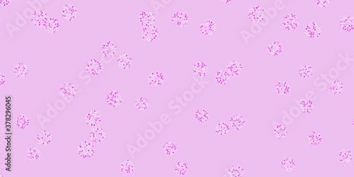 Light purple  pink vector doodle texture with flowers.
