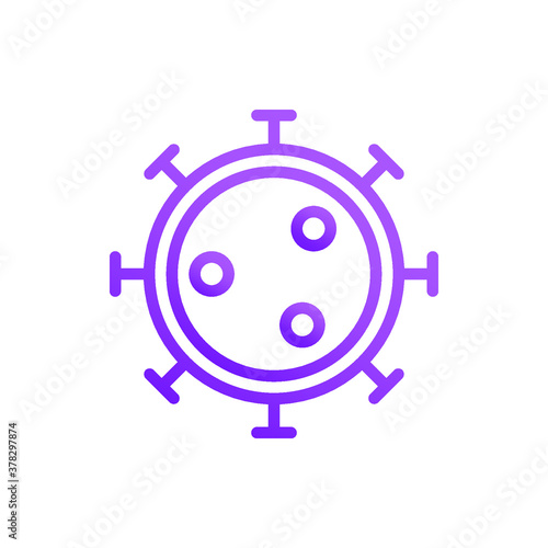 Virus, Corona, Covid-19 Icon Logo Illustration Vector Isolated. Science and Laboratory Icon. Editable Stroke and Pixel Perfect.