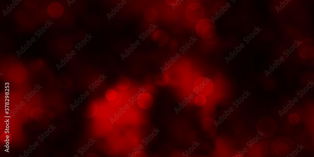 Dark Red vector texture with circles. Colorful illustration with gradient dots in nature style. Design for posters, banners.