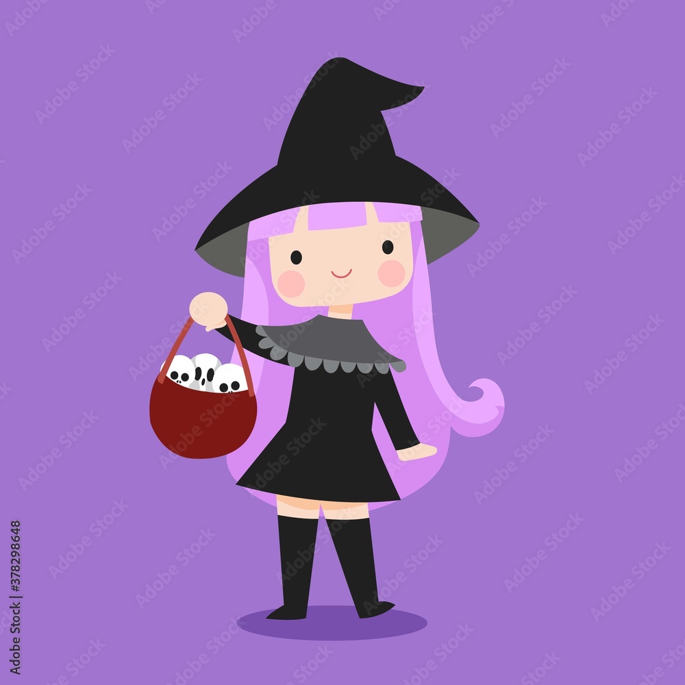Cute Hand Drawn Cartoon Character Funny Witch. Good to use for Fantasy or Halloween Content. Suitable for Children Kids Book, Mascot, Character, Cards, Sticker, T-Shirt. Flat Design Illustration. Cute Hand Drawn Cartoon Character Funny Witch. Good to use for Fantasy or Halloween Content. Suitable for Children Kids Book, Mascot, Character, Cards, Sticker, T-Shirt. Flat Design Illustration.