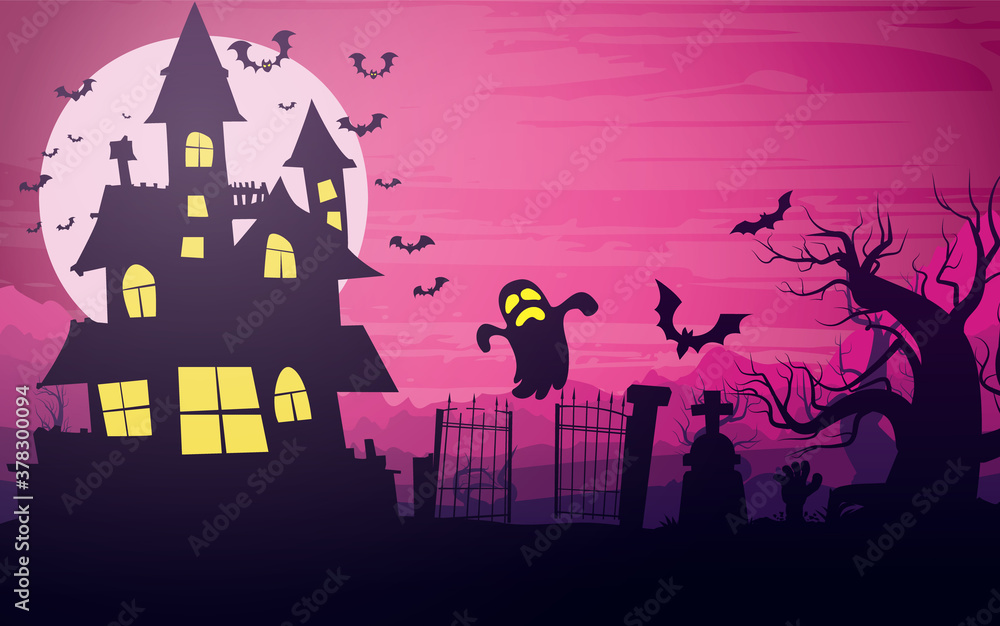 Happy halloween background, Halloween vector illustration. 