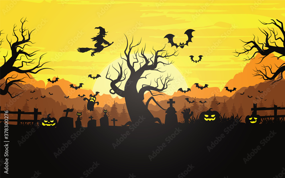 Happy halloween background, Halloween vector illustration. 