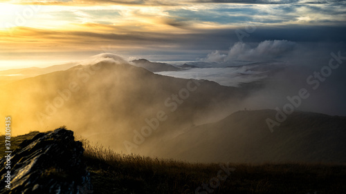 Fototapeta Naklejka Na Ścianę i Meble -  A beautiful mountain scenery. Bieszczady National Park.  The Carpathian Mountains. Poland.