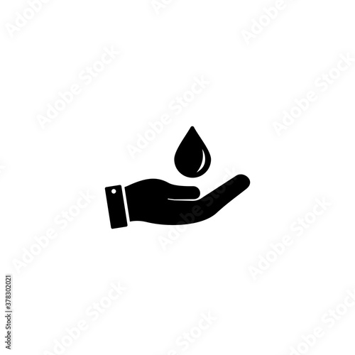hand and water drop icon, Save water icon symbol design