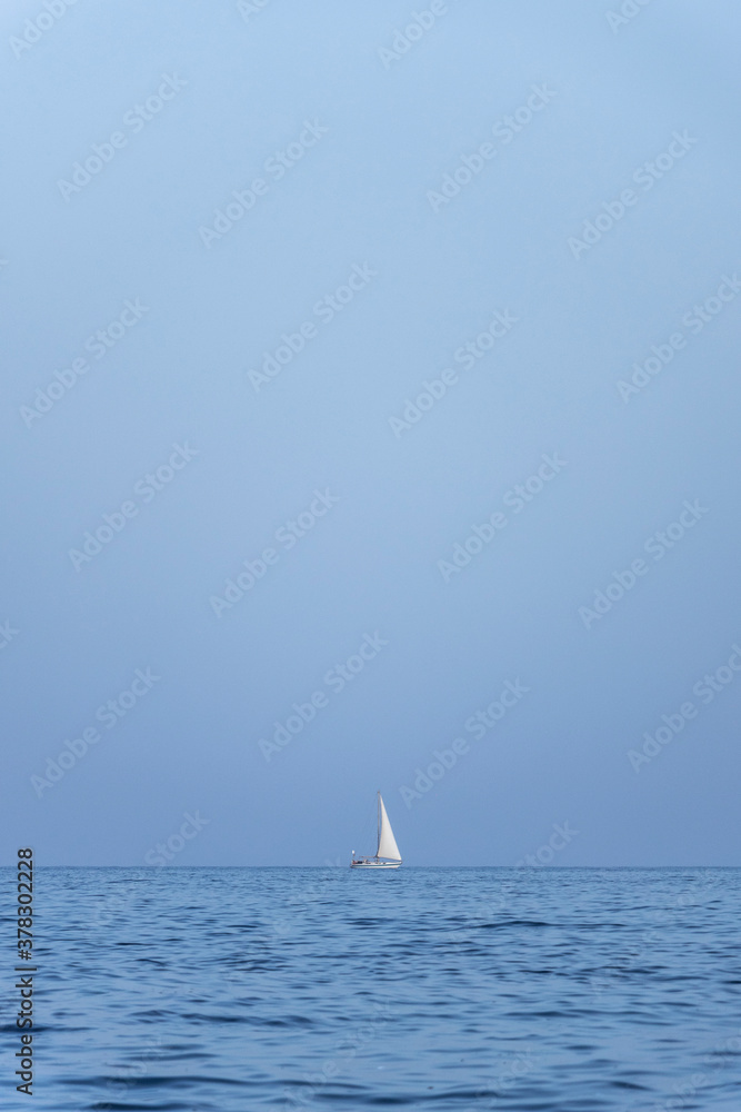 boat and motorboat in the sea sailing