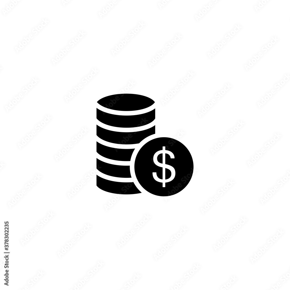 Money Coins and Dollar symbol icon design vector Money Coins and Dollar symbol icon design vector
