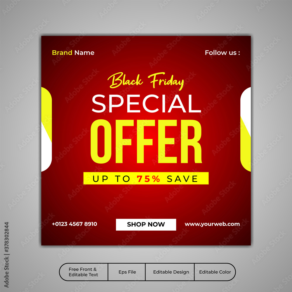 Black friday mega sale social media post and instagram post template design
Black friday mega sale social media post and instagram post template design