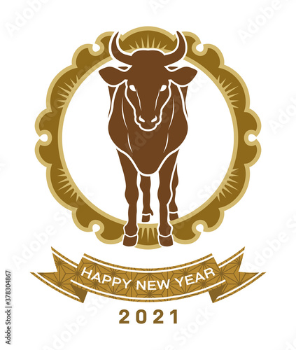 21 丑年 年賀状素材 牛アイコン 正面 外雪輪 英語賀詞 Happy New Year Stock Vector Adobe Stock 21 丑年 年賀状素材 牛アイコン 正面 外雪輪 英語賀詞 Happy New Year Stock Vector Adobe Stock