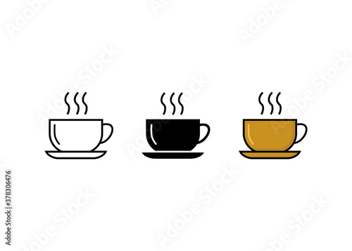 Coffee cup icon set, Coffee cup sign and symbol vector design
