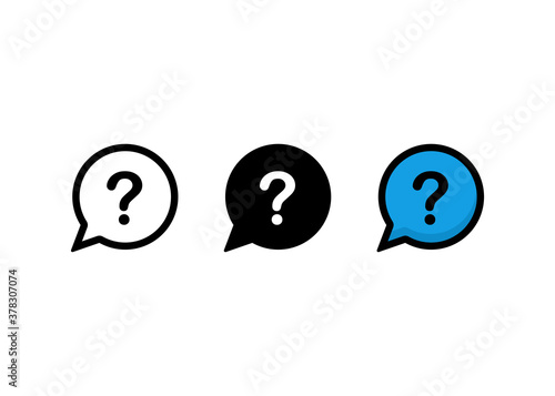 Question mark icon set, Question mark sign and symbol vector 