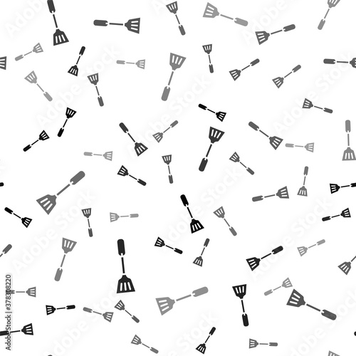 Black Fly swatter icon isolated seamless pattern on white background. Vector.
