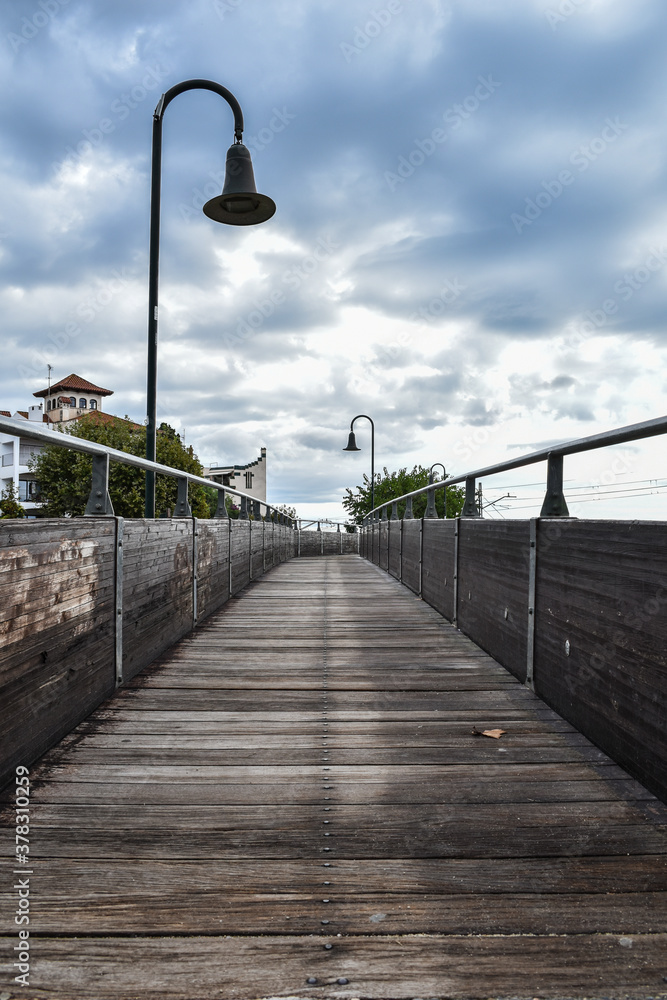 Old wooden bridge in Sant Pol de Mar.