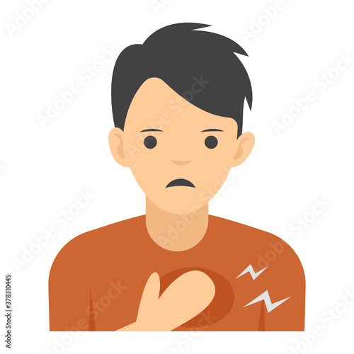 
Flat design of chest pain 
