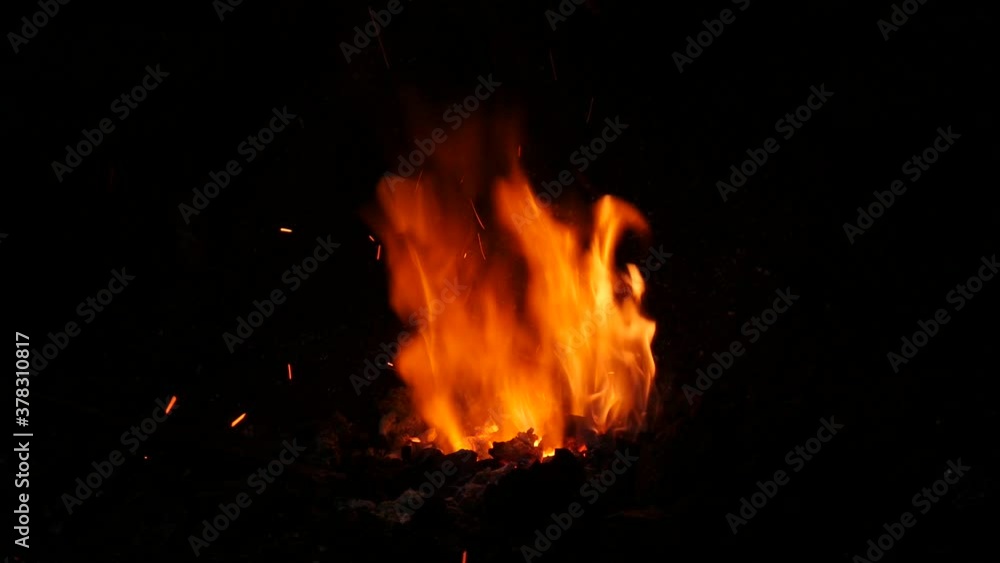 Flames of fire in the blacksmith's workshop (Asturias / Spain) Flames of fire in the blacksmith's workshop (Asturias / Spain)