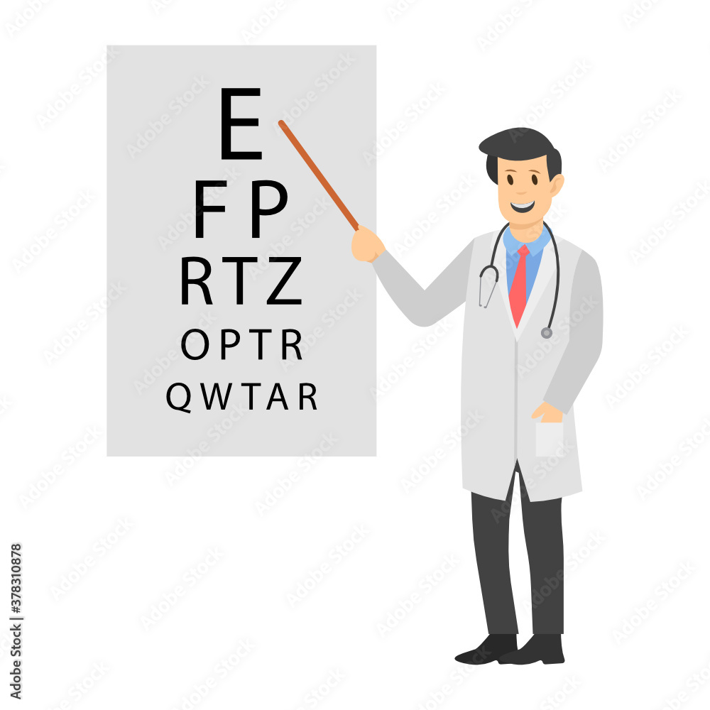 Ophthalmologist examination in flat design, eye test
Ophthalmologist examination in flat design, eye test