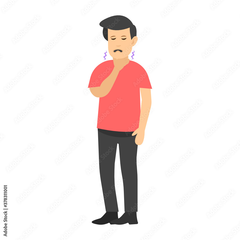 
Throat pain in flat design, editable vector
