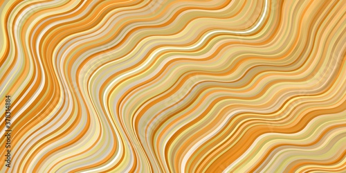 Light Orange vector pattern with curves. Abstract gradient illustration with wry lines. Pattern for booklets, leaflets.