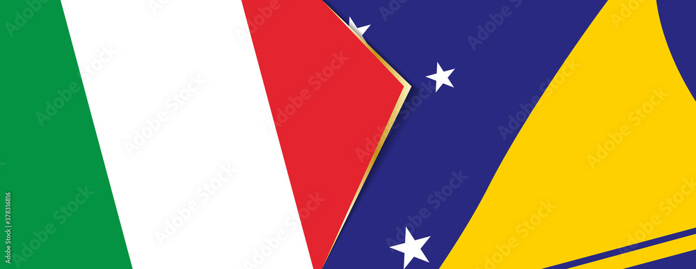 Italy and Tokelau flags, two vector flags. Italy and Tokelau flags, two vector flags.