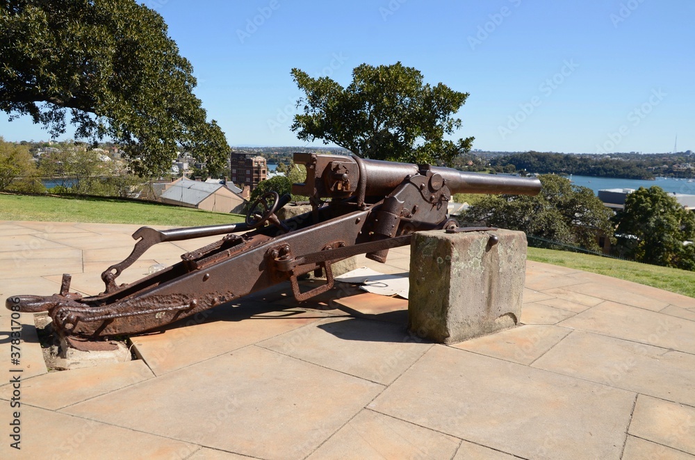 Old six pounder cannon on Observatory Hill, Millers Point, Sydney