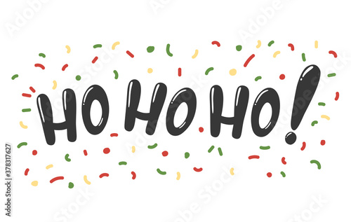 Hohoho lettering with colorful confetti. To see the other vector Christmas illustrations , please check Christmas collection.