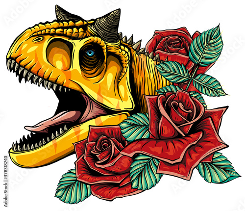 dinosaurus carnosaur head art vector illustration design