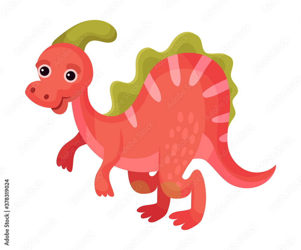 Cute Dinosaur as Ancient Reptile Isolated on White Background Vector Illustration