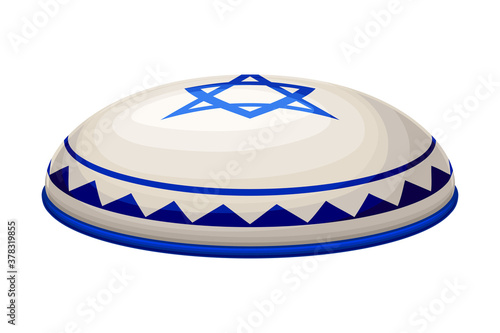 Jewish Kippah as Religious Headdress of Hebrew Vector Illustration