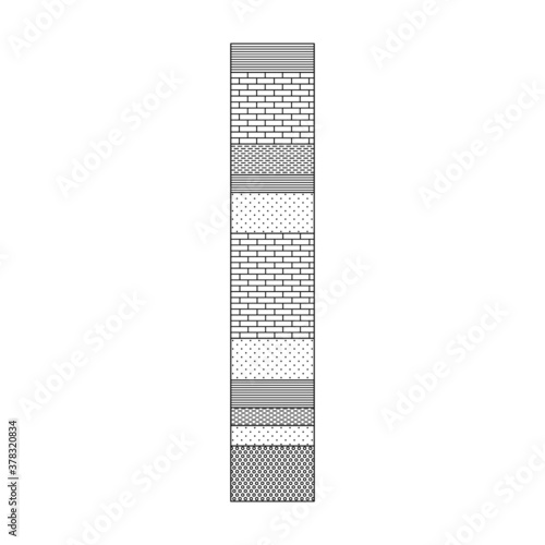 Geological stratigraphic column of sedimentary rock sequence