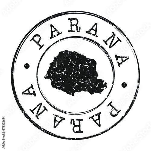 State of Paraná, Brazil Map Postmark. A Silhouette Postal Passport. Stamp Round Vector Icon. Vintage Postage Designs.