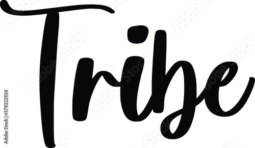 Tribe Handwritten Typography Black Color Text On White Background