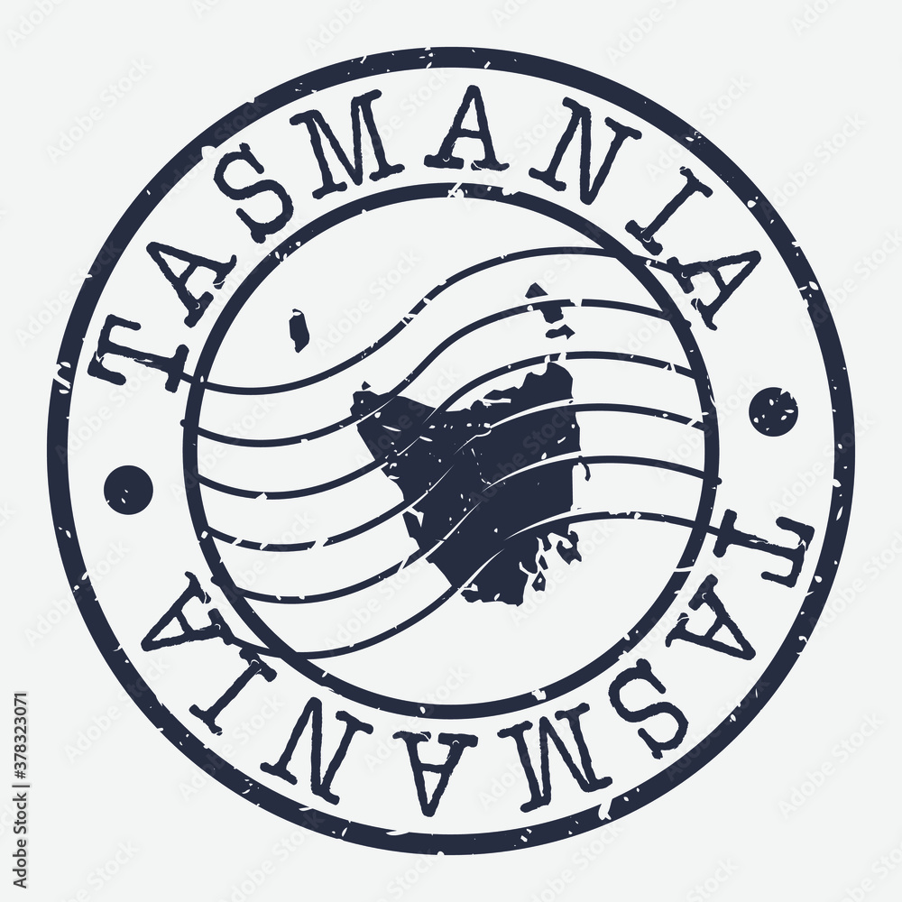 Tasmania Australia Stamp Postal. A Map Silhouette Seal. Passport Round