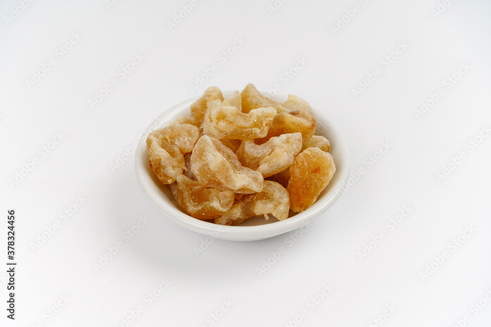 Alma Candy In Bowl Isolated On White Background Alma Candy In Bowl Isolated On White Background