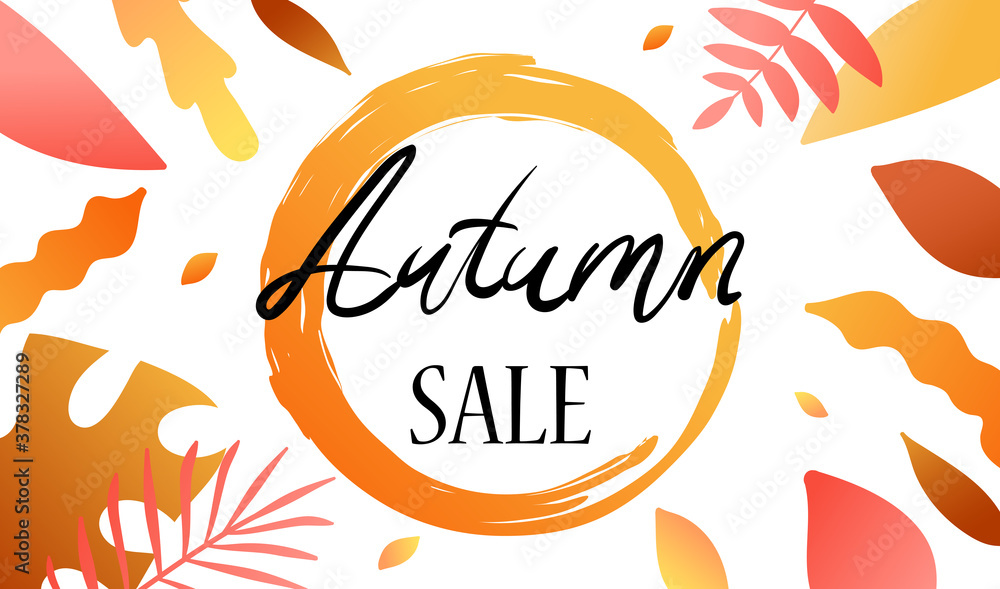 Autumn sale template, banner design, flyers, web banner, card, poster.Background with leaves. Autumn promotions, discounts and sales.Vector illustration Autumn sale template, banner design, flyers, web banner, card, poster.Background with leaves. Autumn promotions, discounts and sales.Vector illustration