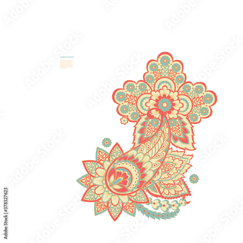 Paisley colorful vector orn